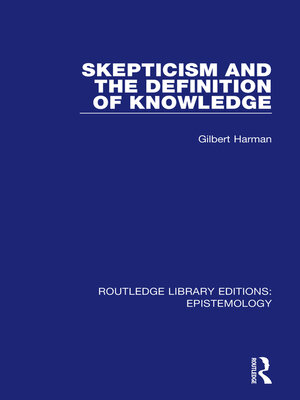 cover image of Skepticism and the Definition of Knowledge